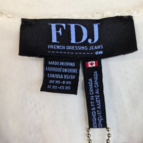 FDJ French Dressing Sequined Tunic XS White Sparkle NYE Dainty Fairy y2k New - Picture 7 of 14